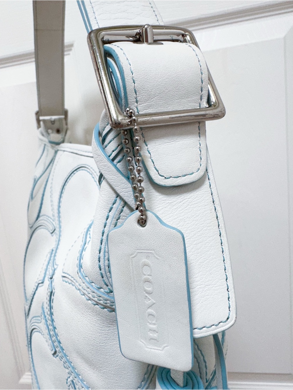 Coach Legacy Omotesando Flagship Duffle White Leather Patchwork Crossbody 23421 - Picture 9 of 16
